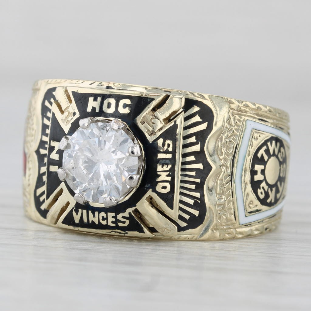 Royal Arch Real Knights Templar Ring Antique Diamond Masonic Ring