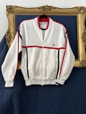 Dior Men  s Knit White with Red Track Jacket Size S Pre-Owned Good Condition
