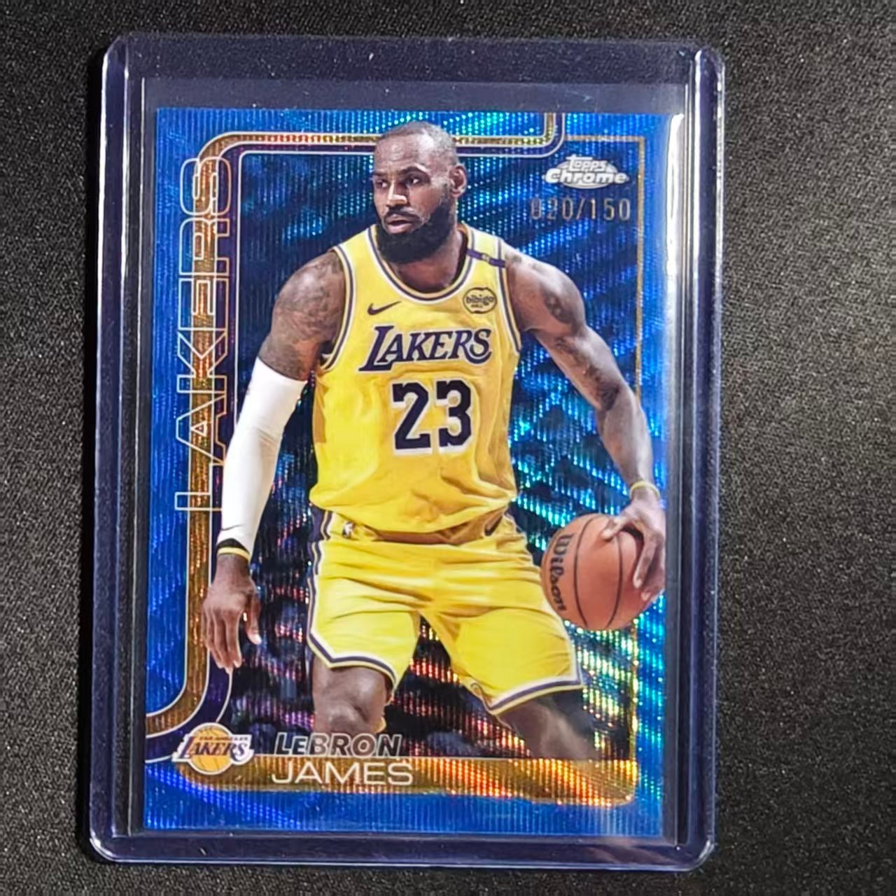 ❓2025-26 TOPPS CHROME BASKETBALL BLUE WAVE REFRACTOR /150 LEBRON JAMES #127