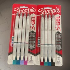 Sharpie S-Gel Med 0,7 mm 8 bolígrafos de gel de tinta de colores vivos blanco barril agarre cómodo