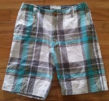 P.S. Aeropostale Kids Boys Green Plaid Shorts Size 7
