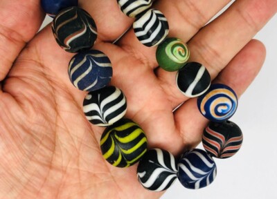 Natürliche antike Achat Perlen Halskette uralt alt Achat Schmuck