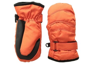 Tundra Boots Kids Nylon Mittens Extreme Cold Weather Red Orange Size L 1035