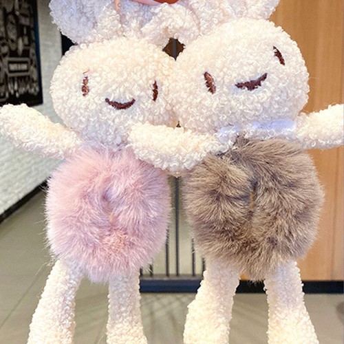 Girls Cute Rabbit Scrunchie Plush Trendy Ponytail Holder Hair Tie Accessories - Bild 5 von 16