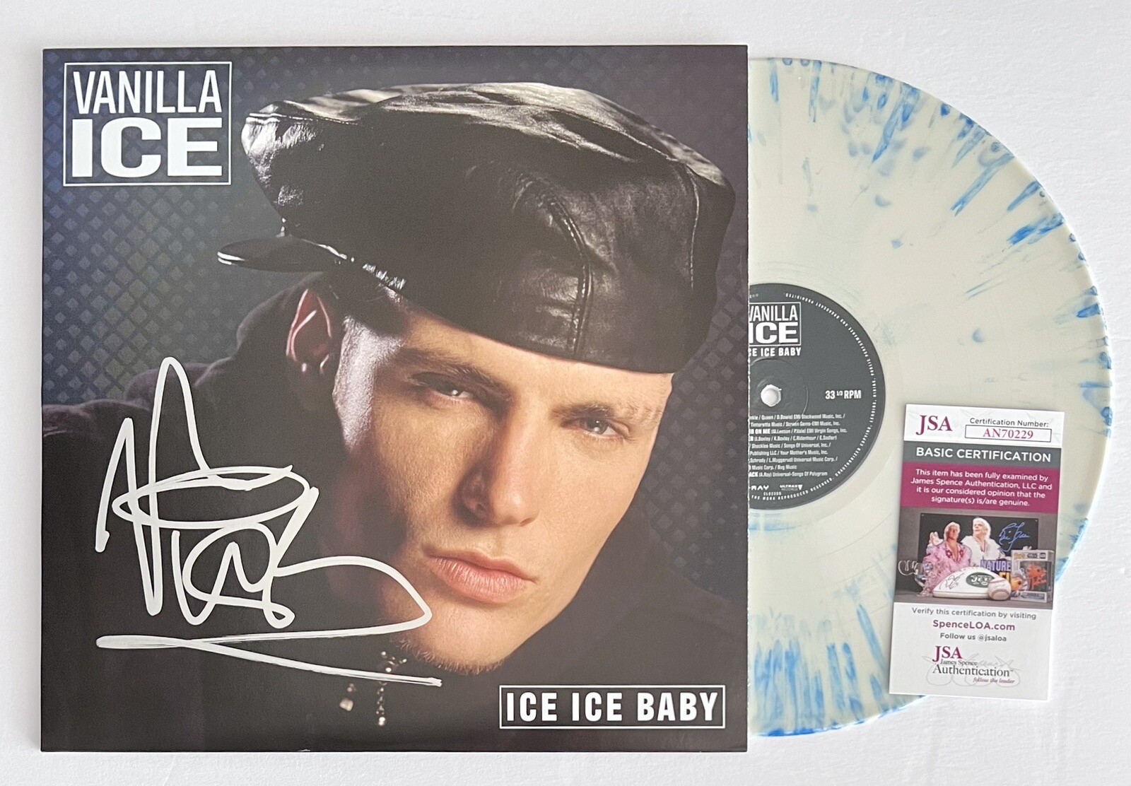 VANILLA ICE HAND SIGNED ICE ICE BABY VINYL LP ALBUM +JSA COA COLOR VINYL 