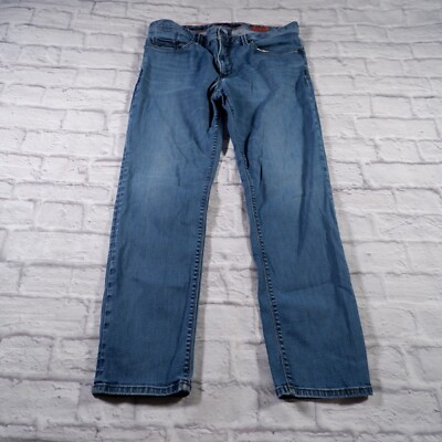 Alberto Regular Slim Fit Medium Wash Denim Mens Blue Jeans 36x30