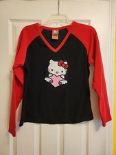 2008 Sanrio Hello Kitty PJ Pajama Sleep Long Sleeved Fleece Top Shirt - MEDIUM