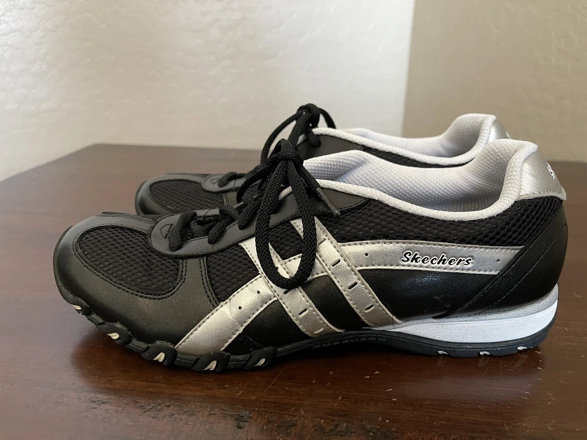 Skechers Speedsters Motoring White Black Silver Women s Shoe Size