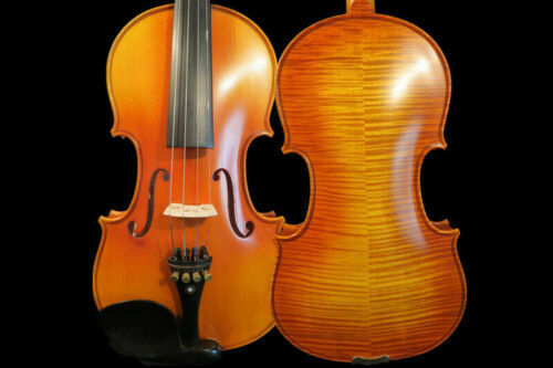 NAOMI 4/4 Full Size Stradivarius Violin Vintage Baroque Violin Handmade TOP  Spruce Back Flamed Maple Concert Level Fiddle