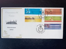2002 COMMONWEALTH GAMES COTSWOLD UNADDRESSED FDC & MANCHESTER SHS CV £20