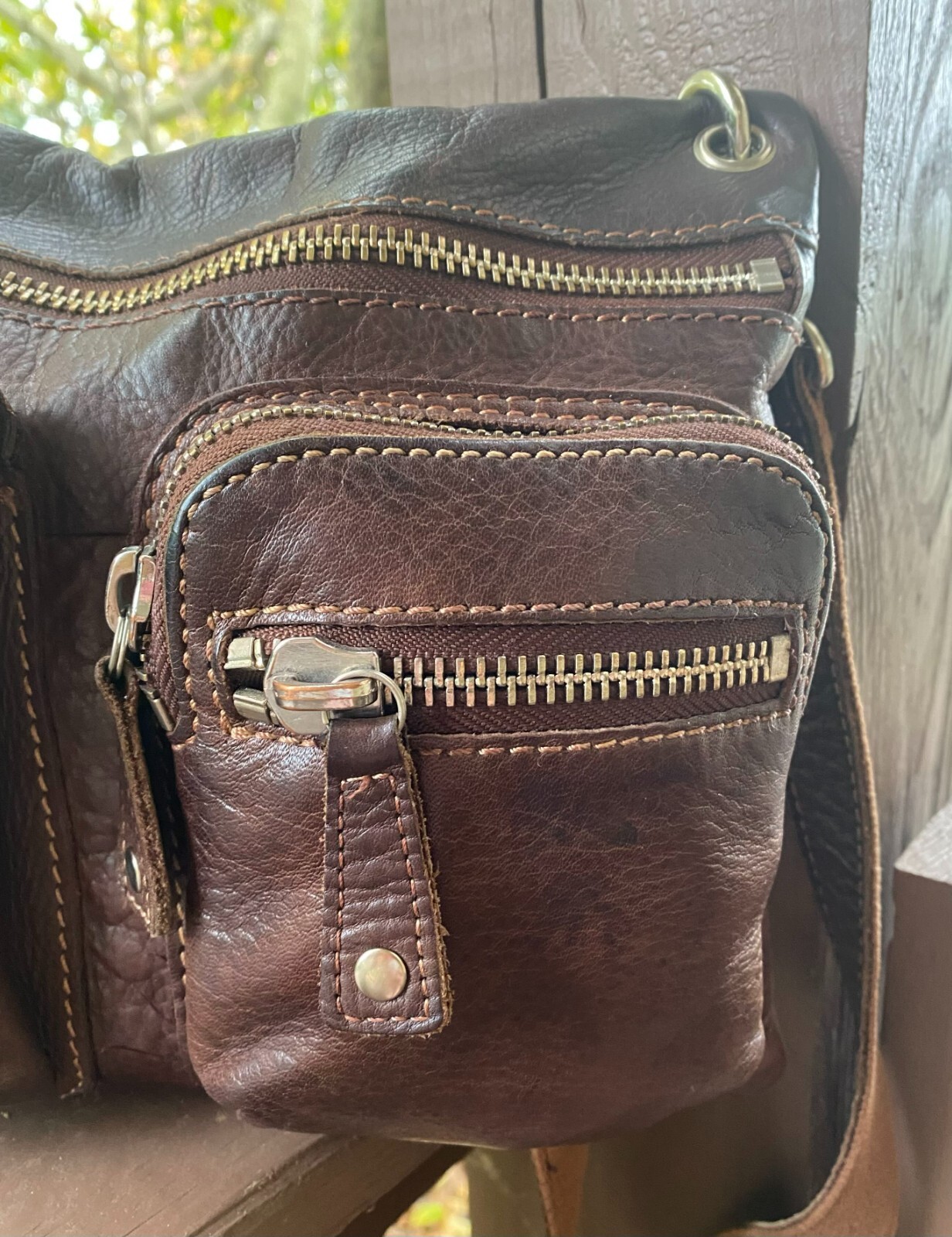 Fossil Vintage Sutter Cognac Brown Multiple Pocke… - image 4