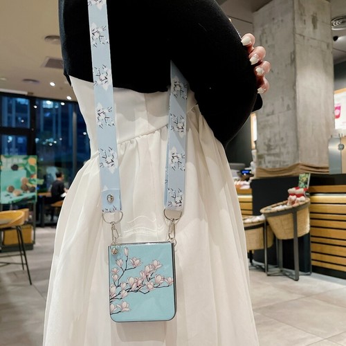 For Samsung Galaxy Z Flip 5/4/3 Luxury Carry Crossbody Shoulder Strap TPU Case - Picture 12 of 20