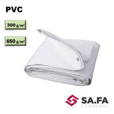 TELO TELONE PVC BIANCO OCCHIELLATO IMPERMEABILE OCCHIELLI+CORDA 300 GR & 650 GR