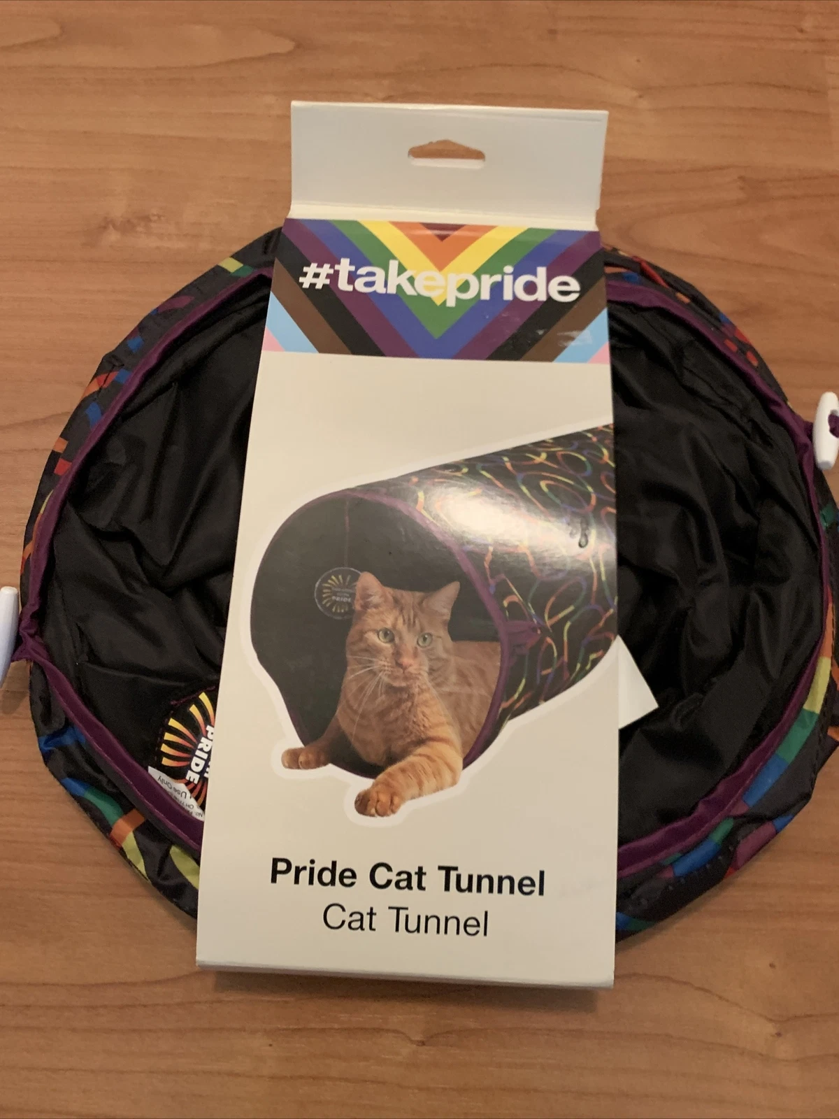 Take Pride Rainbow Pride Cat Pet Tunnel Black Multicolor