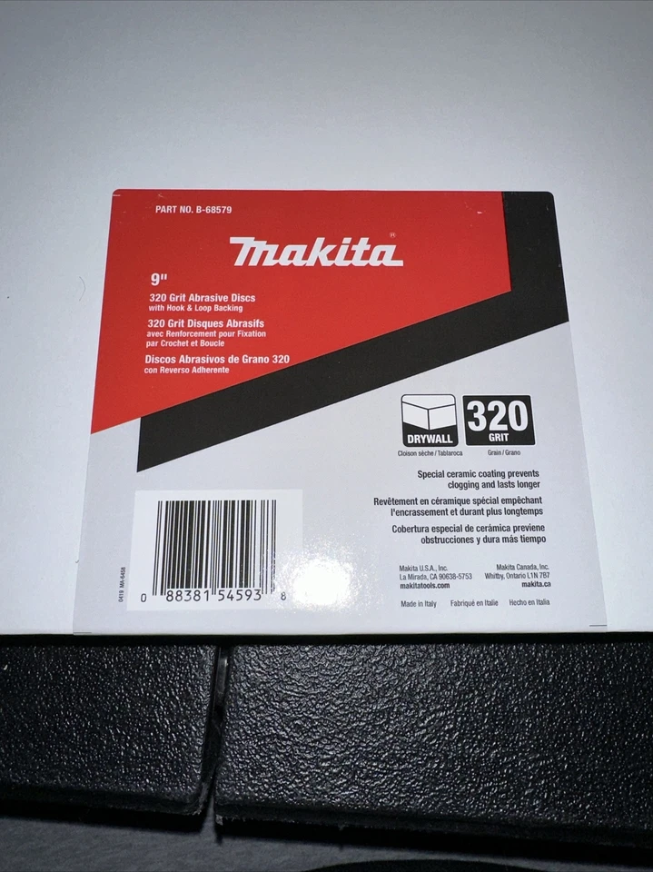 Makita - PACK 25 - B-68579 9" Disco de lijado para paneles de yeso, gancho y bucle, grano 320 Foto 2 de 3