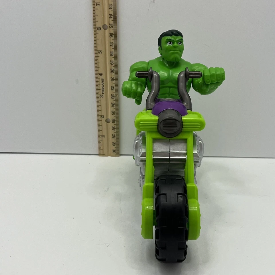 Playskool Super Hero Adventures Hulk Smash Motorcycle Action Figure Hasbro Foto 4 de 4