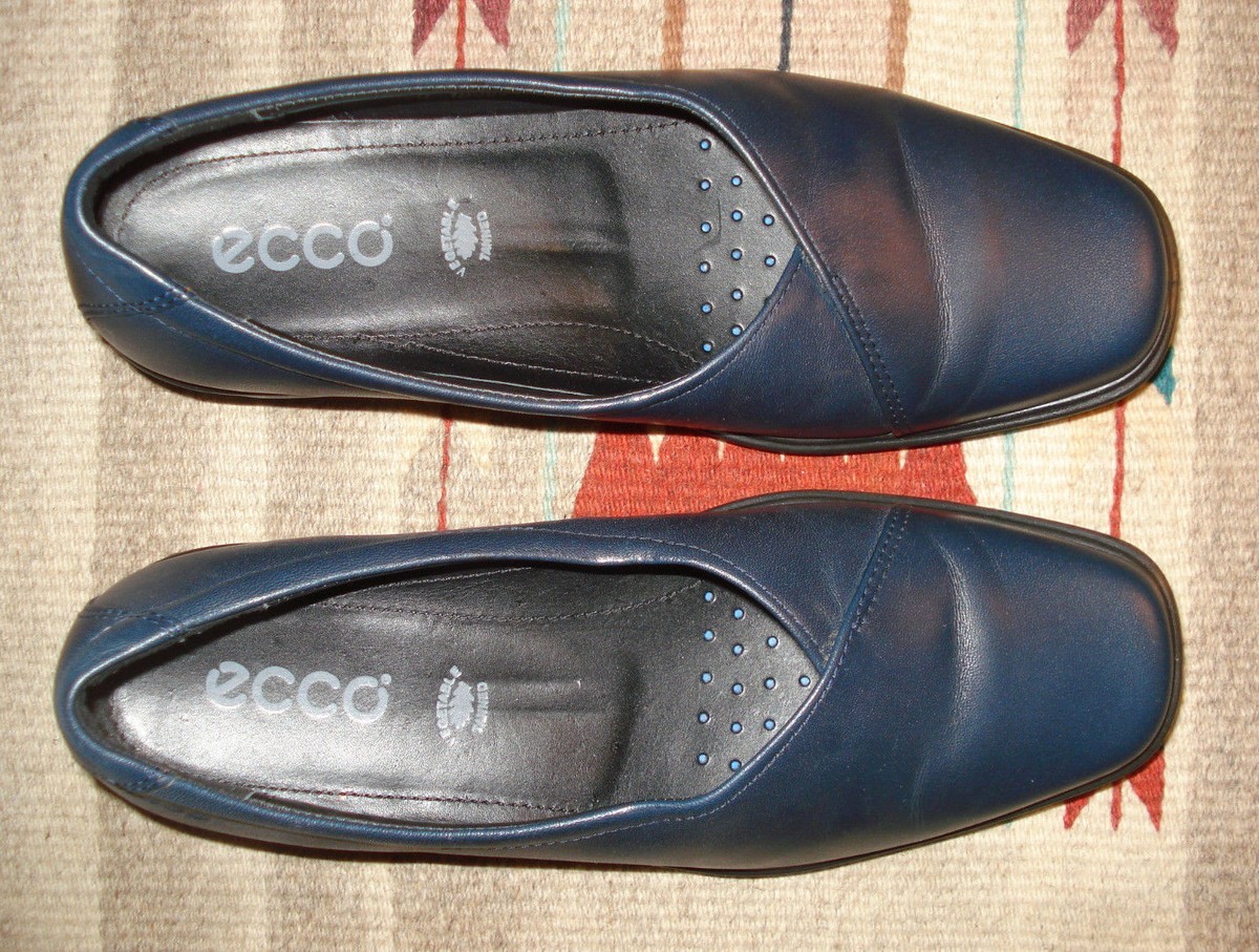 Navy Blue Leather Ecco Navy Womens Shoes ECCO Classic Navy Blue