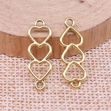 50pcs 24x8mm Alloy Charm Heart Hollow out connector ef4474