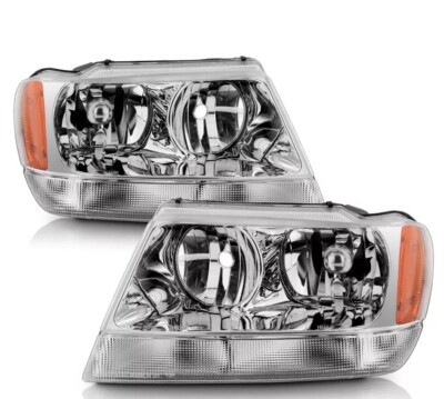 FLEETWOOD DISCOVERY 2007 2008 2009 CHROME HEADLIGHTS HEAD LIGHTS LAMPS RV