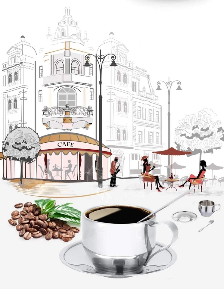 Juego De 4 Tazas De Café De Acero Inoxidable De 100ML, Tazas De Café Expreso NOVO - Imagem 3 de 4