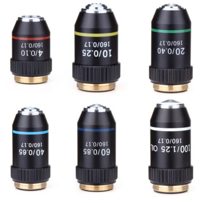 Biological Microscope Achromatic Objective Lens 4x 10x 20x 40x 60x 100x 195mm