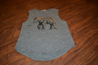 D5- It Closet Gray Sleeveless Elephant Top Size Juniors Medium