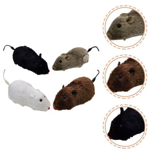 Funny Wind Up Mice Toys Cat Toy Set 4pcs Interactive For Indoor Cats - Picture 1 of 11