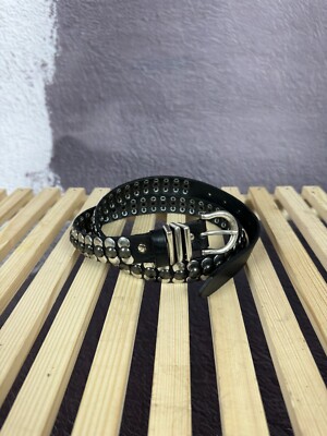 Marc Cain black Gunmetal leather belt 85 N 3 made in Germany  display picture 1
