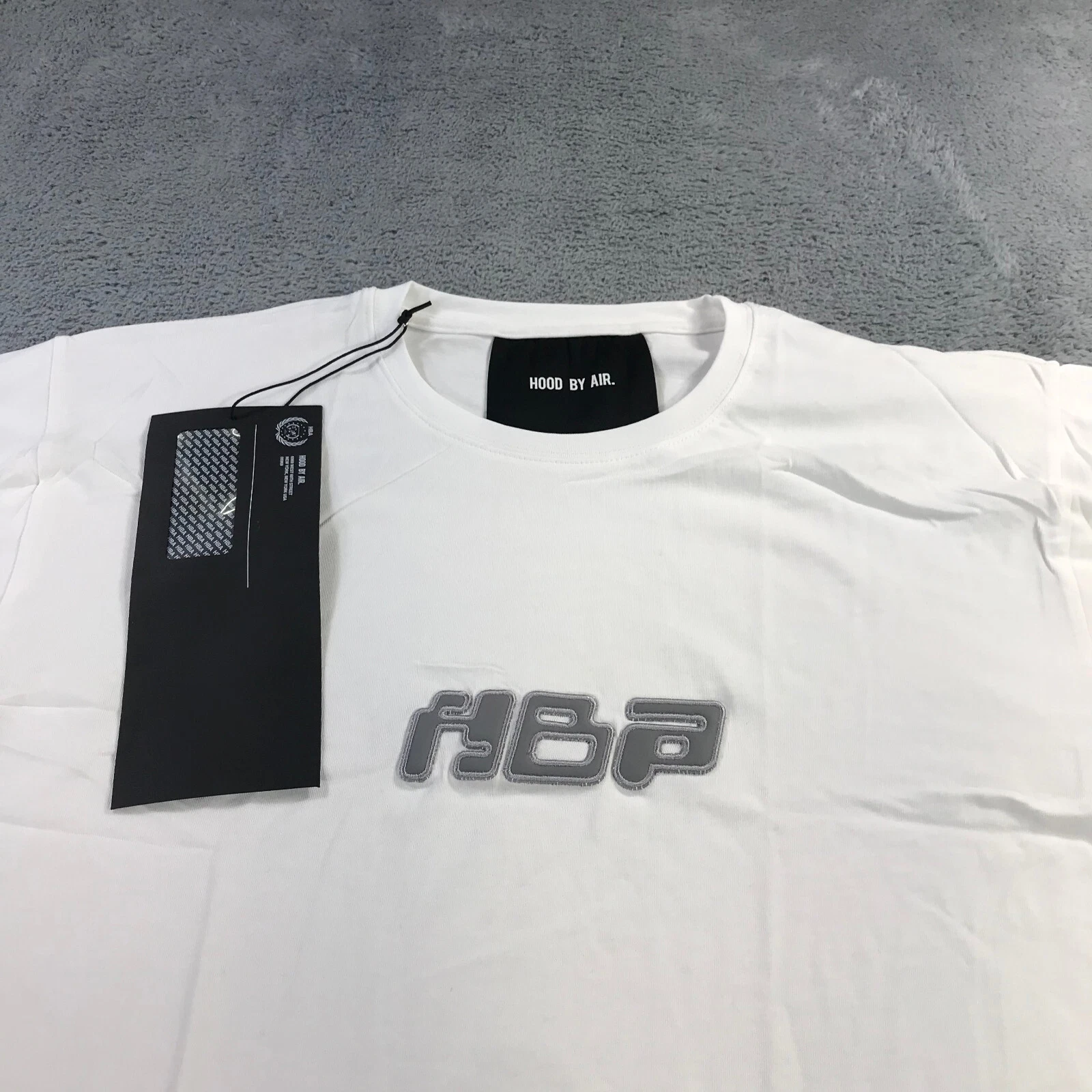 HBA (HOOD BY AIR) Camicia Hood By Air uomo grande HBA bianca grigia manica corta preppy streetwear grigia