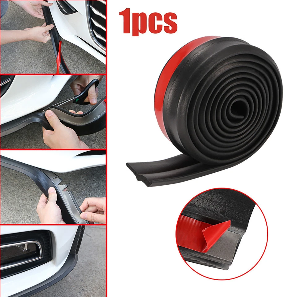 Universal Car Lip Skirt Protector Rubber Splitter Front Bumper Spoiler Side 2.5M - Image 4 of 4