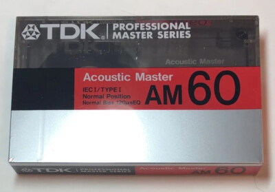 TDK Professional Master Series Acoustic Master Cassette Tape AM60 NOS Sealed VTG