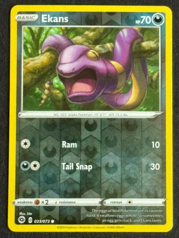 Ekans #33/73 Champion's Path Common Reverse Holo Pokemon Card