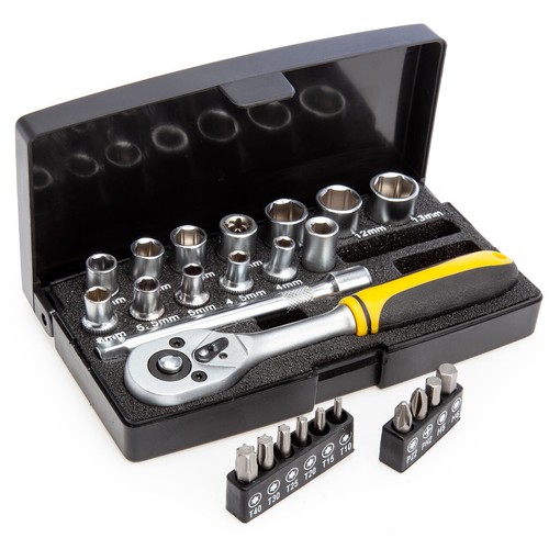 XTrade Metric Socket And Bit Set 1/4in Drive 25 Piece X0900017