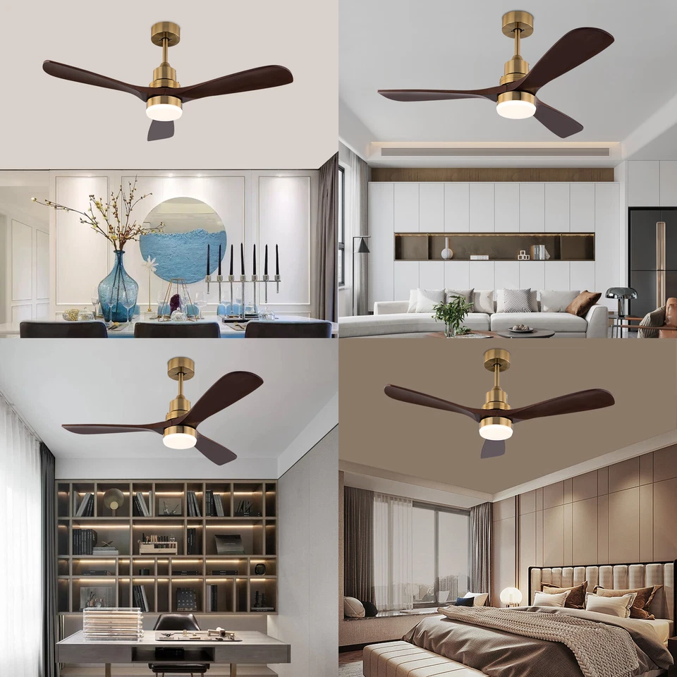 48 Inch 3 Colors LED Ceiling Fan Light w/ Remote Control Fan Light Timer 40W - Image 3 of 4