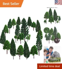 Flexible Natural Green Trees Set of 22 for Model Train & DIY Landscape Projects
