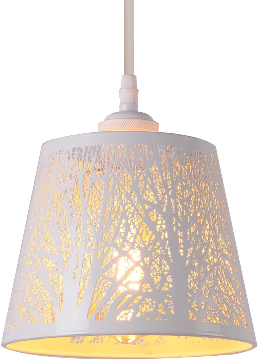 Lampada Sospensione Industriale Bianca E27 per Cucina e Loft S - 1