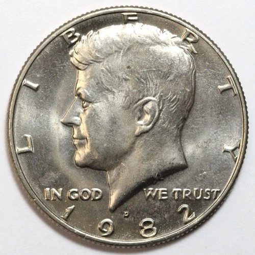 1982-D 50c Kennedy Half Dollar Uncirculated - RAW - Great Luster / Nice Coin