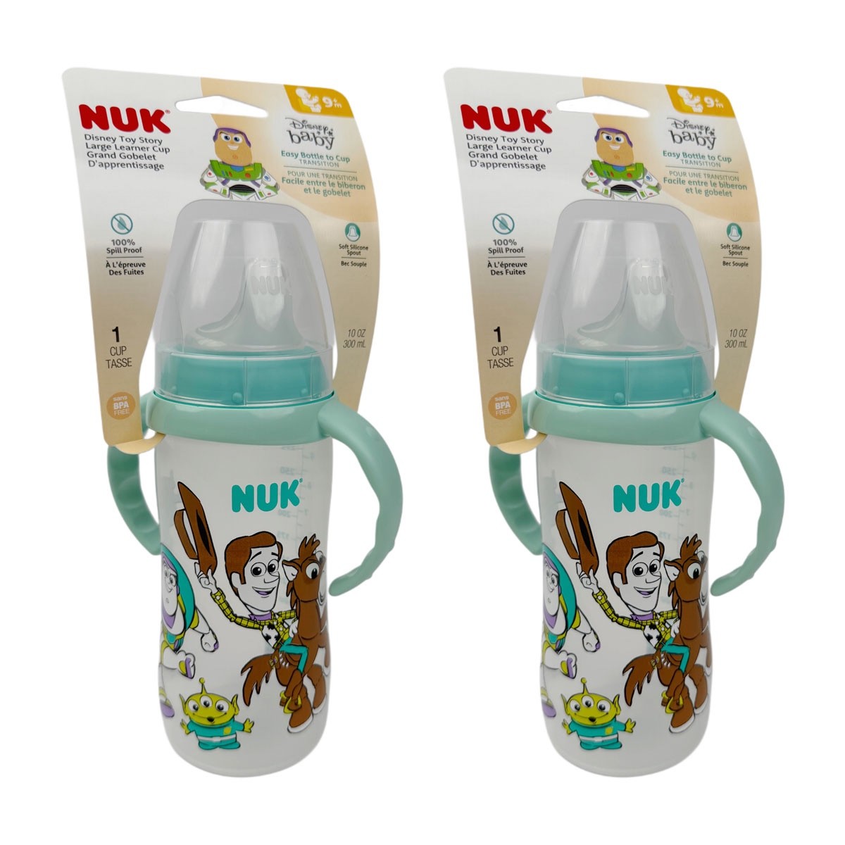 2 Pack NUK  Disney Baby Toy Story Large Learner Cup 10 Ounce