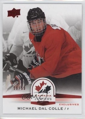 2014 Upper Deck Team Canada Juniors Exclusives 56/99 Michael Dal Colle #127 2a8