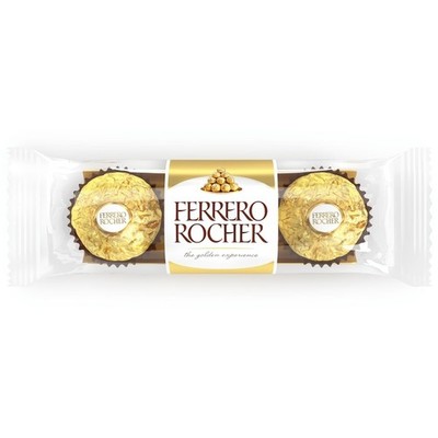 2-Pack FERRERO ROCHER Fine Hazelnut Milk Chocolate, 3 Individually Wrapped Choco