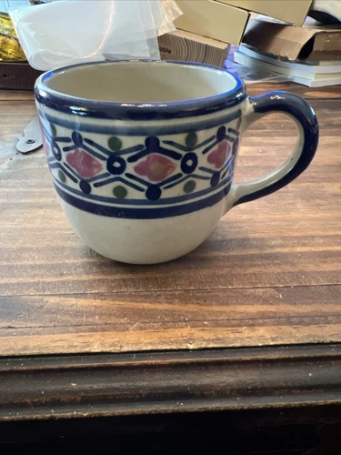 Vintage Cup Mug Talavera Stoneware Pottery - Signed Rafiki