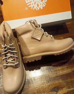 Timberland Womens Lim. Edition 6'' Premium Waterproof Beige Leather Boot Sz 7.5