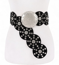 BNWT Rivets Faux Leather Statement Western Buckle Belt Boho Belt