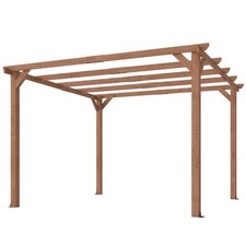 Outsunny Pergola 3x3 m da Giardino in Legno con Supporti Triangolari e 5 Travi