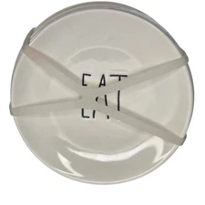 Rae Dunn By Magenta EAT Appetizer Plates Set Of 6 White Farmhouse Dessert Snacks