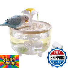 Automatic Bird Bath Circulating Water 2 Sponges Parakeet Parrot Budgie