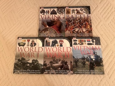Lot of 6 Eyewitness Battle And Warfare- Good Mix -  EXCELLENT HISTORY BOOKS!