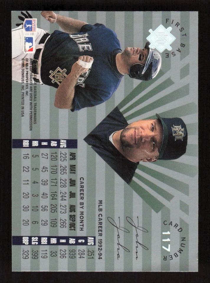 John Jaha 1995 Leaf Limited #117 Milwaukee Brewers - Image 2 of 2
