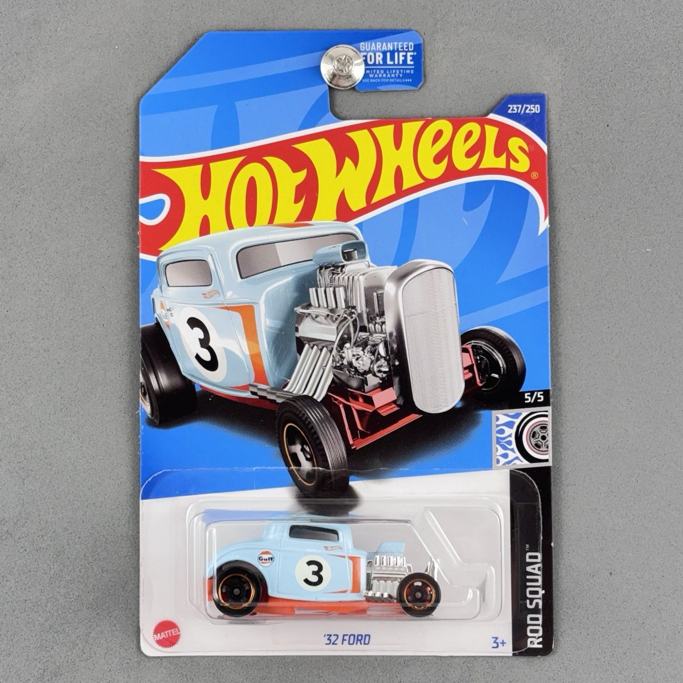2022 Hot Wheels ‘32 Ford Light Blue Gulf Oil Livery Rod Squad 5/5 237/250