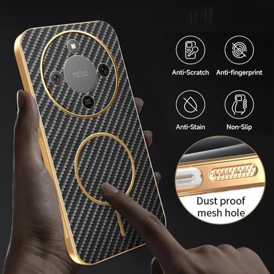 For Honor X9d , Phone Case Carbon Fiber Electroplated Bumper Soft Cover